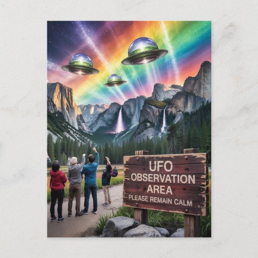 UFO-observatiegebied blijf alsjeblieft kalm Briefkaart (Voorkant)