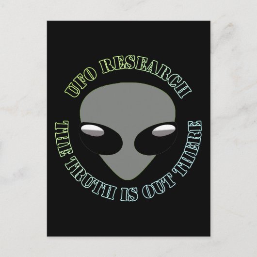 UFO onderzoek, de waarheid is er. Briefkaart (Voorkant)
