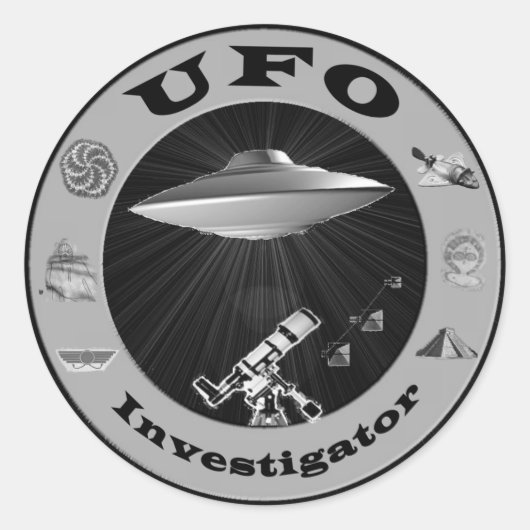 UFO onderzoeker Stickers (Voorkant)