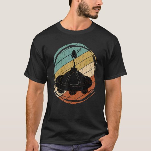 UFO Ongeïdentificeerd Vliegend Object Sci Fi Retro T-shirt (Voorkant)