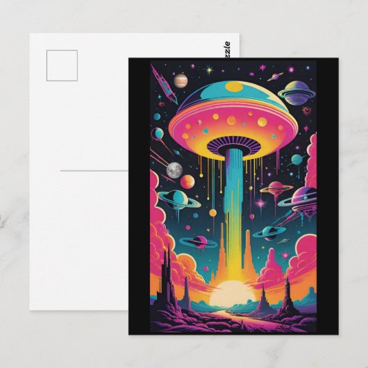 UFO-ontmoeting op planeet 9 Briefkaart (Voorkant / Achterkant)