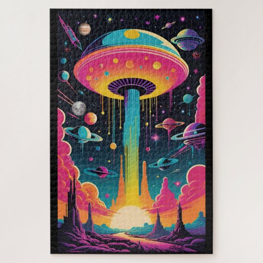 UFO-ontmoeting op planeet 9 Legpuzzel (Verticaal)