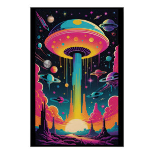 UFO-ontmoeting op planeet 9 Perfect Poster