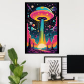 UFO-ontmoeting op planeet 9 Poster (Thuiskantoor)