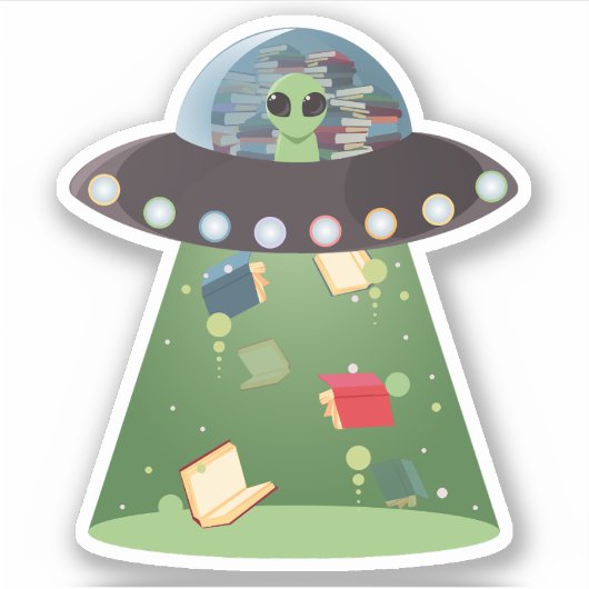UFO ontvoerende boeken Sticker (Voorkant)