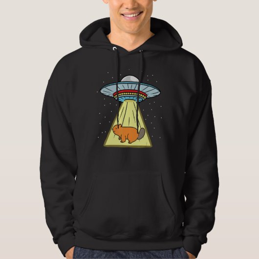 UFO Ontvoering Bever Forest Animal Hoodie (Voorkant)