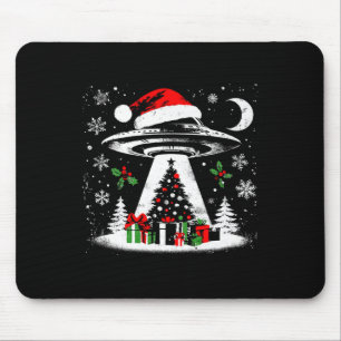 Ufo Ontvoering Kerstboom - Grappige Alien Xmas Lo Muismat
