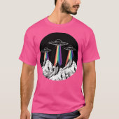 UFO-ontvoering vliegende schotel grafisch T-shirt (Voorkant)