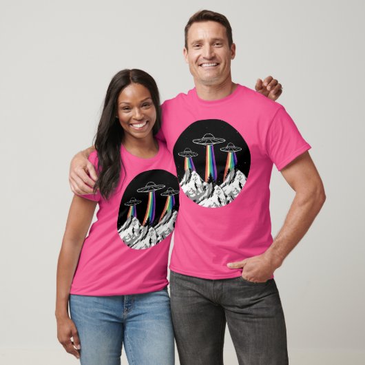 UFO-ontvoering vliegende schotel grafisch T-shirt (Unisex)