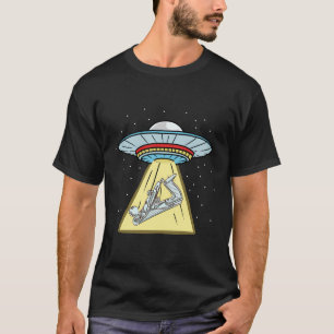 UFO ontvoeringsvliegtuig houtbewerking T-shirt