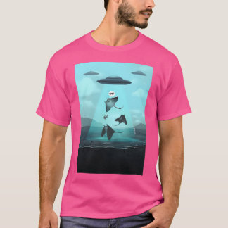 Ufo ontvoert een pijlstaartrog t-shirt