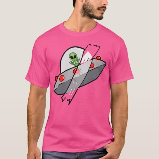 UFO op band gepakt T-shirt (Voorkant)