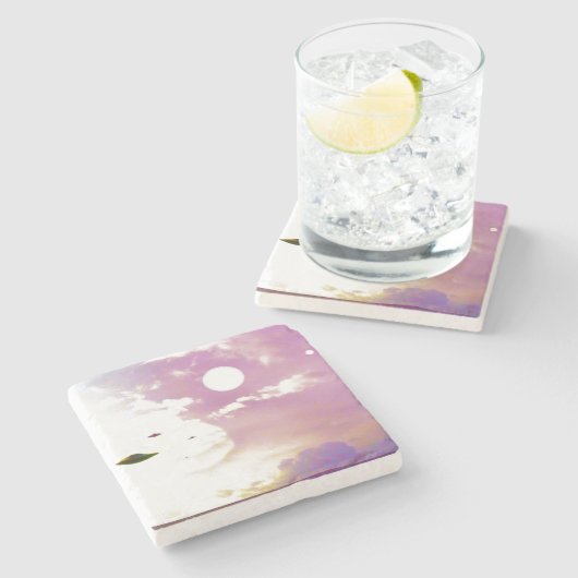 UFO Open Skies Stone Onderzetter (Zijkant)