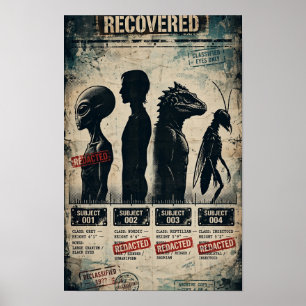 UFO Openbaarmaking Poster met Vier Soorten Line-up