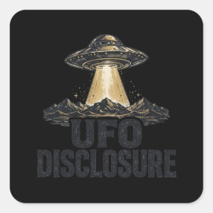 UFO Openbaarmaking Woestijn Berg Poster Sticker