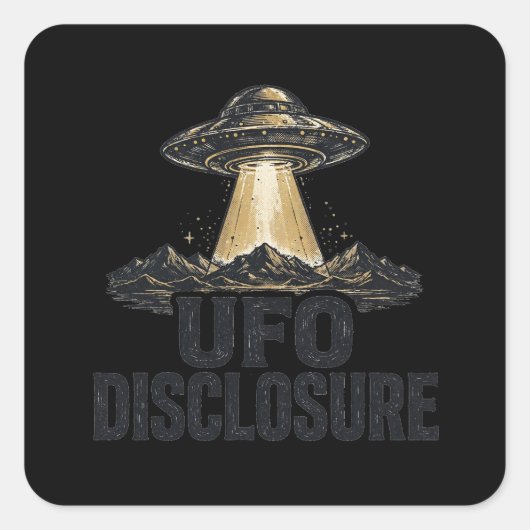UFO Openbaarmaking Woestijn Berg Poster Sticker (Voorkant)