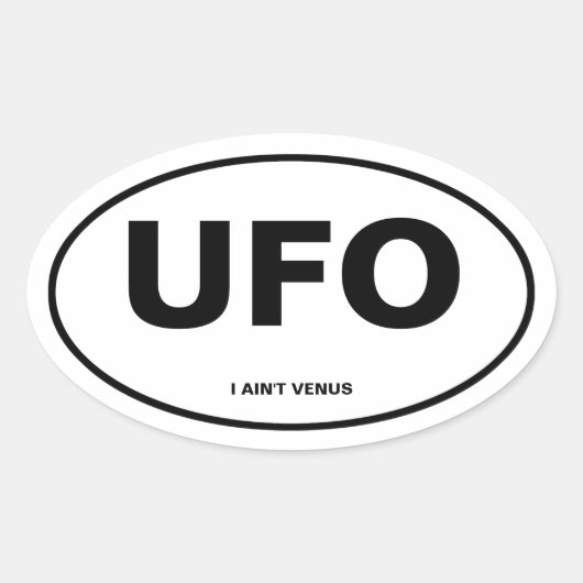 UFO OVALE STICKER (Voorkant)