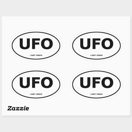 UFO OVALE STICKER (Vel)