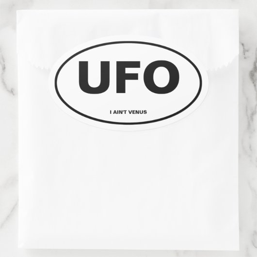 UFO OVALE STICKER (Tas)