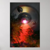 UFO over bos Poster (Voorkant)