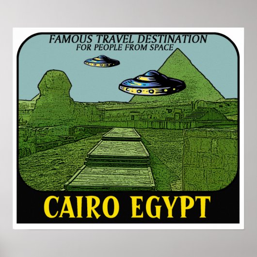 UFO OVER CAIRO EGYPTE REISPOTER POSTER (Voorkant)
