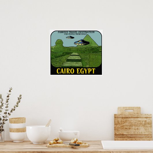 UFO OVER CAIRO EGYPTE REISPOTER POSTER (Keuken)