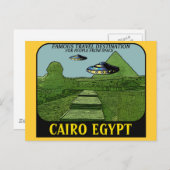 UFO OVER CAIRO EGYPTE TRAVEL ONTWERP BRIEFKAART (Voorkant / Achterkant)