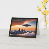 UFO over de Kaart van Chicago Young Boy (Gele Bloem)