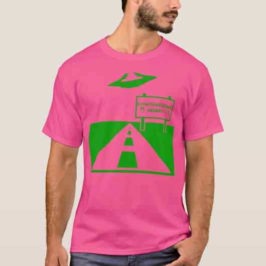UFO over de weg T-shirt (Voorkant)