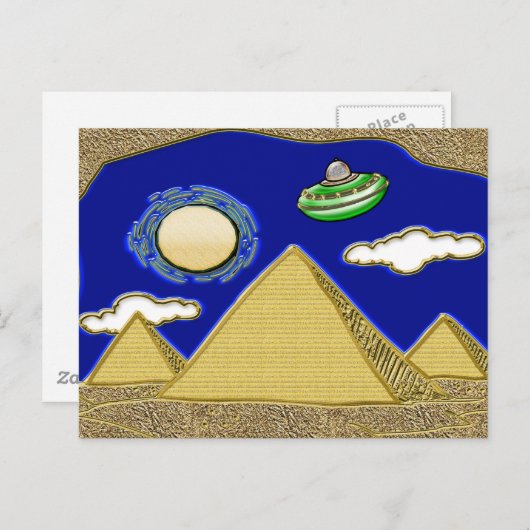 UFO over Egypte Briefkaart (Voorkant / Achterkant)
