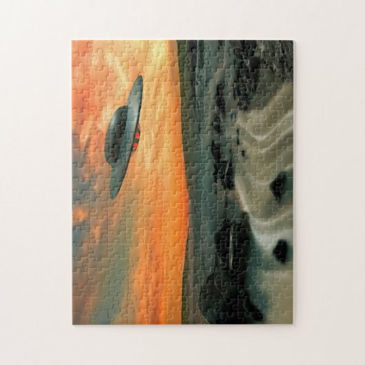 UFO over kust Legpuzzel (Verticaal)