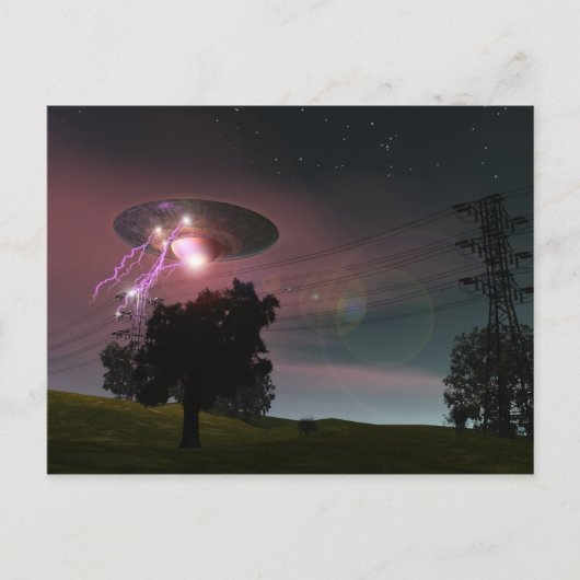 UFO over Powerlines 2 Briefkaart (Voorkant)