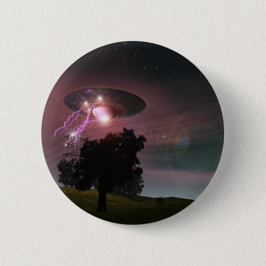 UFO over Powerlines 2 Button (Voorkant)