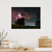 UFO over Powerlines 2 Poster (Keuken)