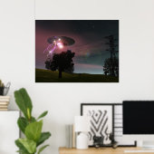 UFO over Powerlines 2 Poster (Thuiskantoor)