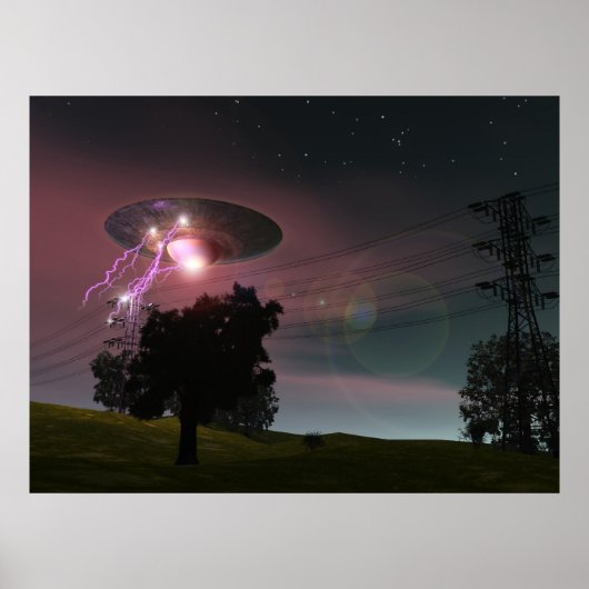 UFO over Powerlines 2 Poster (Voorkant)
