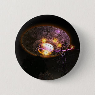UFO over Powerlines-Button Ronde Button 5,7 Cm