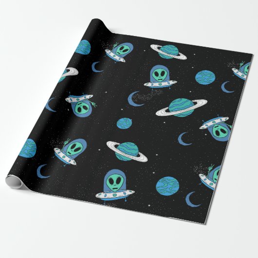 UFO-pakpapier Cadeaupapier (Uitgerold)