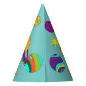 UFO Party Petten voor Outer Space Birthday Feesthoedjes (Achterkant)