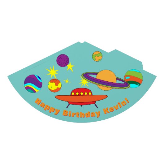 UFO Party Petten voor Outer Space Birthday Feesthoedjes (Voorkant)