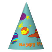 UFO Party Petten voor Outer Space Birthday Feesthoedjes (Links)