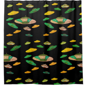 UFO-patroon Douchegordijn