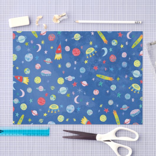 UFO-patroonpatroon buitenruimte Tissuepapier (Craft)