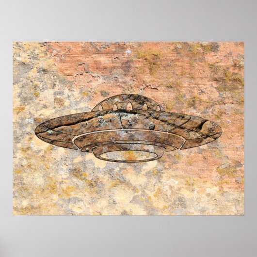 UFO Petroglyph - Talking Canyons, New Mexico Poster (Voorkant)