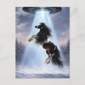 UFO picking up a Spotted Gypsy Vanner Horse Briefkaart (Voorkant)