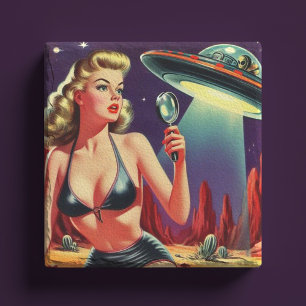 Ufo Pin-up Stenen Onderzetter