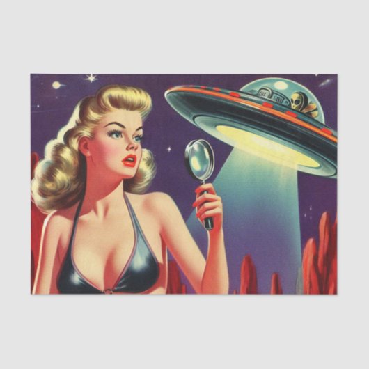Ufo Pin-up Tissuepapier (Voorkant)