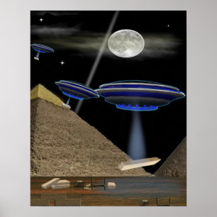 UFO-piramidebouwmachines Poster