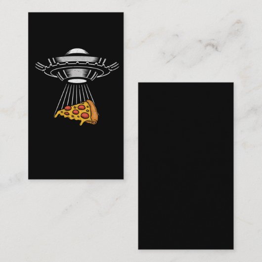 UFO Pizza Abductie Alien Retro ruimteschip Visitekaartje (Voorkant / Achterkant)