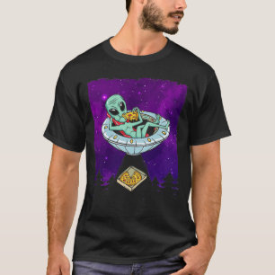  UFO Pizza die Alien Spaceship eet T-shirt